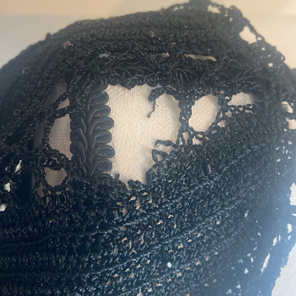 ETOILE Evening Collection Size M Black Crochet Dress NWT Needs Small Repair - Picture 5 of 16